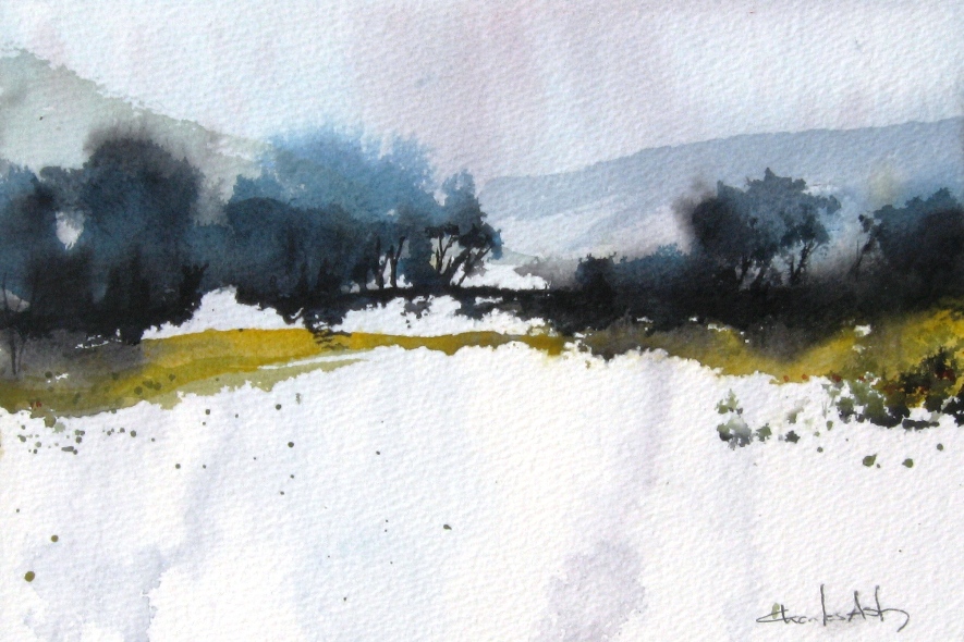 witer storm original watercolor