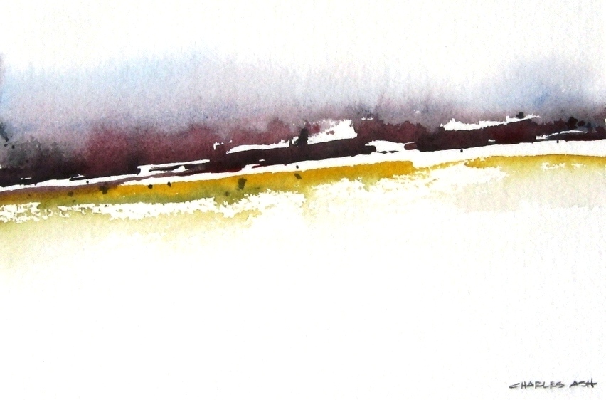 Pinon trees in the mist